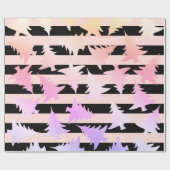 Elegant roos gouden kerstboomstructuur cadeaupapier (Vlak)