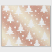 Elegant roos gouden kerstboomstructuur cadeaupapier (Vlak)