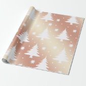 Elegant roos gouden kerstboomstructuur cadeaupapier (Uitgerold)
