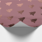 Elegant roos gouden kerstboomstructuur cadeaupapier (Hoek)