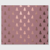 Elegant roos gouden kerstboomstructuur cadeaupapier (Vlak)