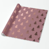 Elegant roos gouden kerstboomstructuur cadeaupapier (Uitgerold)