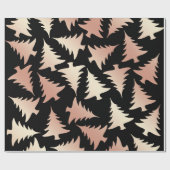 Elegant roos gouden kerstboomstructuur cadeaupapier (Vlak)