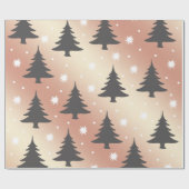 Elegant roos gouden kerstboomstructuur cadeaupapier (Vlak)