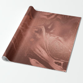 Elegant roos gouden kerstmarmer cadeaupapier