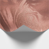 Elegant roos gouden kerstmarmer cadeaupapier (Hoek)