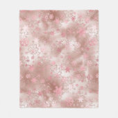 Elegant roos gouden Kerstmis Snowflake Patroon Fleece Deken (Voorkant)