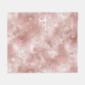 Elegant roos gouden Kerstmis Snowflake Patroon Fleece Deken (Voorkant (Horizontaal))