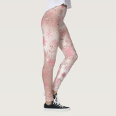 Elegant roos gouden Kerstmis Snowflake Patroon Leggings (Rechts)