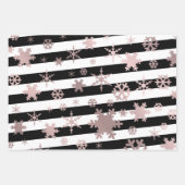 Elegant roos gouden kerstpatronen gestript inpakpapier vel (Voorkant 3)