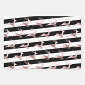 Elegant roos gouden kerstpatronen gestript inpakpapier vel (Voorkant)