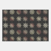 Elegant roos gouden kerstpatronen inpakpapier vel (Voorkant 3)