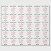 Elegant roos gouden kerstsneeuwvlok cadeaupapier (Vlak)