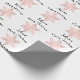 Elegant roos gouden kerstsneeuwvlok cadeaupapier