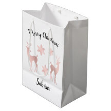 Elegant roos gouden kerstsnowflakes rendier