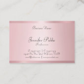 Elegant Roos Gouden Kleur Modern Handgeschreven Tr Visitekaartje (Achterkant)