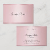 Elegant Roos Gouden Kleur Modern Handgeschreven Tr Visitekaartje (Voorkant / Achterkant)