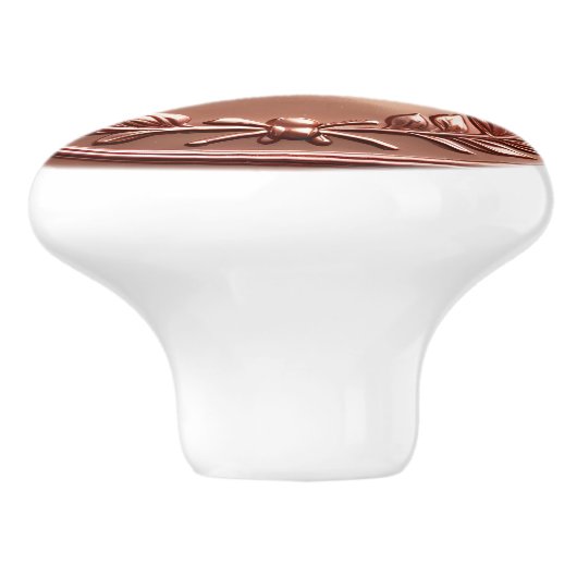 Elegant Roos gouden krans familie monogram Keramische Knop (Zijkant)