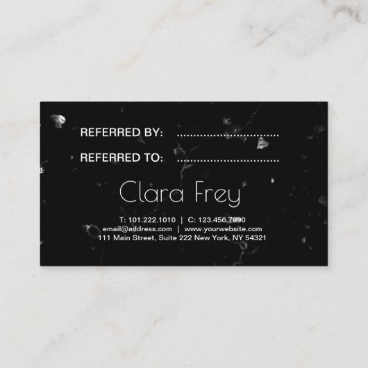 Elegant roos gouden lippen en marmer aanbevelingskaartje (Achterkant)