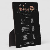 Elegant roos gouden lippen en marmer fotoplaat (Zijkant)