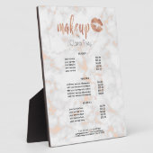 Elegant roos gouden lippen en marmer fotoplaat (Zijkant)