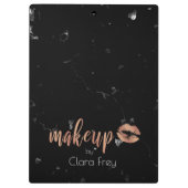 Elegant roos gouden lippen en marmer klembord (Achterkant)