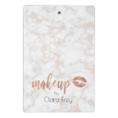 Elegant roos gouden lippen en marmer mini klembord (Achterkant)