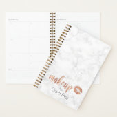 Elegant roos gouden lippen en marmer planner (Display)