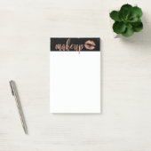 Elegant roos gouden lippen en marmer post-it® notes (Kantoor)