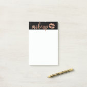 Elegant roos gouden lippen en marmer post-it® notes (Op bureau)