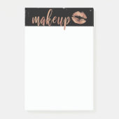 Elegant roos gouden lippen en marmer post-it® notes (Voorkant)