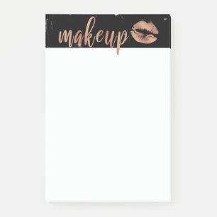 Elegant roos gouden lippen en marmer post-it® notes