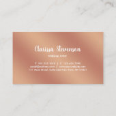 Elegant roos gouden lippen en marmer visitekaartje (Achterkant)