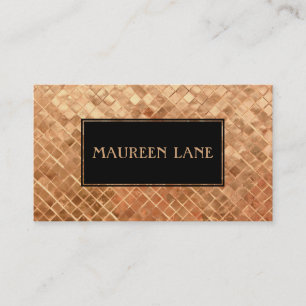 Elegant Roos Gouden Metallic Look Tegels Visitekaartje