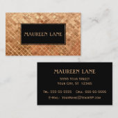 Elegant Roos Gouden Metallic Look Tegels Visitekaartje (Voorkant / Achterkant)