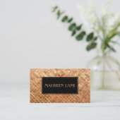 Elegant Roos Gouden Metallic Look Tegels Visitekaartje (Staand voorkant)