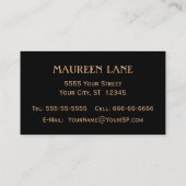 Elegant Roos Gouden Metallic Look Tegels Visitekaartje (Achterkant)