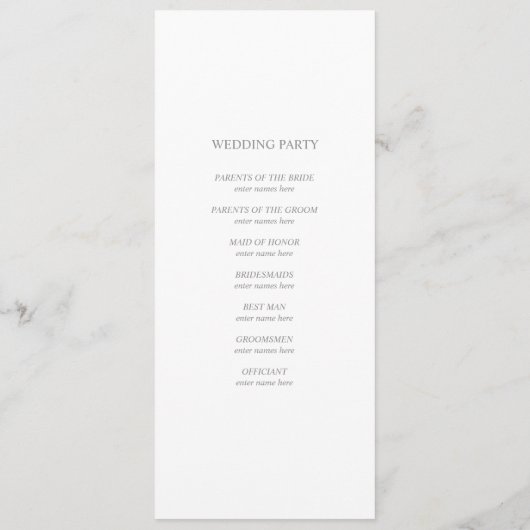 Elegant roos gouden monogram bruiloft programma programmakaart (Achterkant)