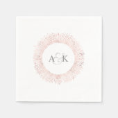 Elegant roos gouden monogram bruiloft servetten (Voorkant)