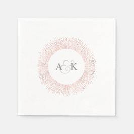 Elegant roos gouden monogram bruiloft servetten