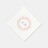 Elegant roos gouden monogram bruiloft servetten (Hoek)