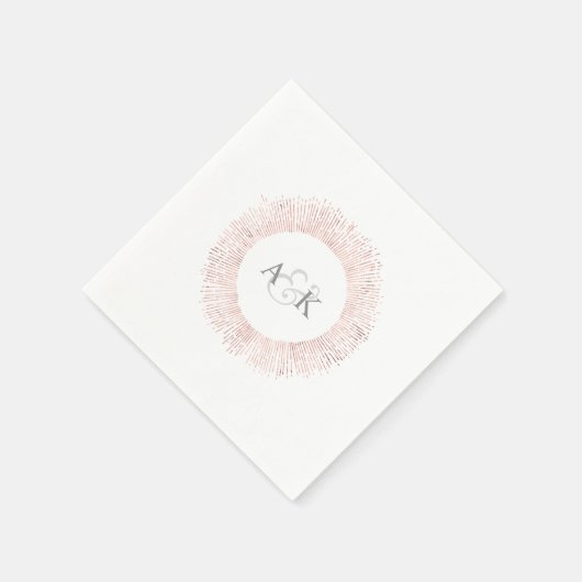 Elegant roos gouden monogram bruiloft servetten (Hoek)