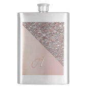 Elegant Roos gouden monogram Classic Flask Flacon (Voorkant)