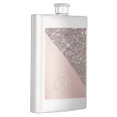 Elegant Roos gouden monogram Classic Flask Flacon (Rechts)