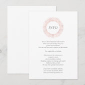 Elegant roos gouden monogram info/details kaart (Voorkant / Achterkant)