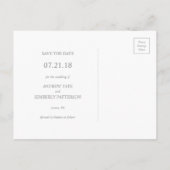 Elegant roos gouden monogram opslaan de datum brie aankondigingskaart (Achterkant)