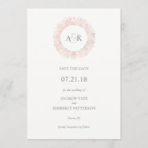 Elegant roos gouden monogram opslaan van de datum