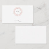 Elegant roos gouden monogram plaats kaarten - plat plaatskaartje (Voorkant / Achterkant)