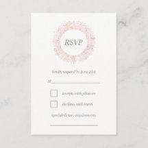 Elegant roos gouden monogram RSVP-kaart