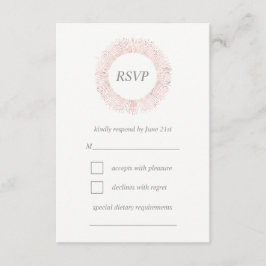 Elegant roos gouden monogram RSVP-kaart RSVP Kaartje